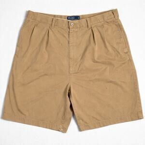 Polo Ralph Lauren Pleated Chino Shorts Mens 42B Khaki Classic Preppy Dad Golf